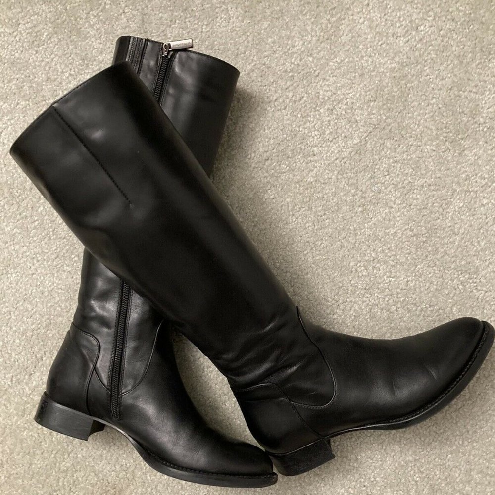 Aquatalia stunning black leather knee high boots